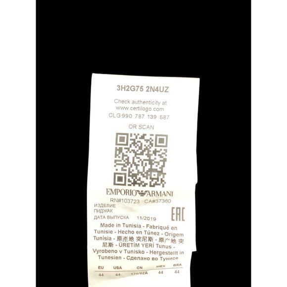 NWT Emporio Armani Women’s Blazer Size10/ M Y2K Angular Button Closure Charcoal - Picture 8 of 9